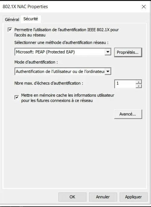 Configuration de l'utilisateur AD
