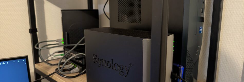 Le matériel du homelab : PC Dell Proxmox, NAS Synology et box